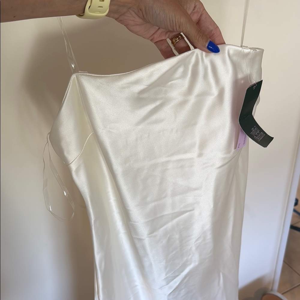 Wild Fable White Satin Slip Dress - Picture 2 of 4